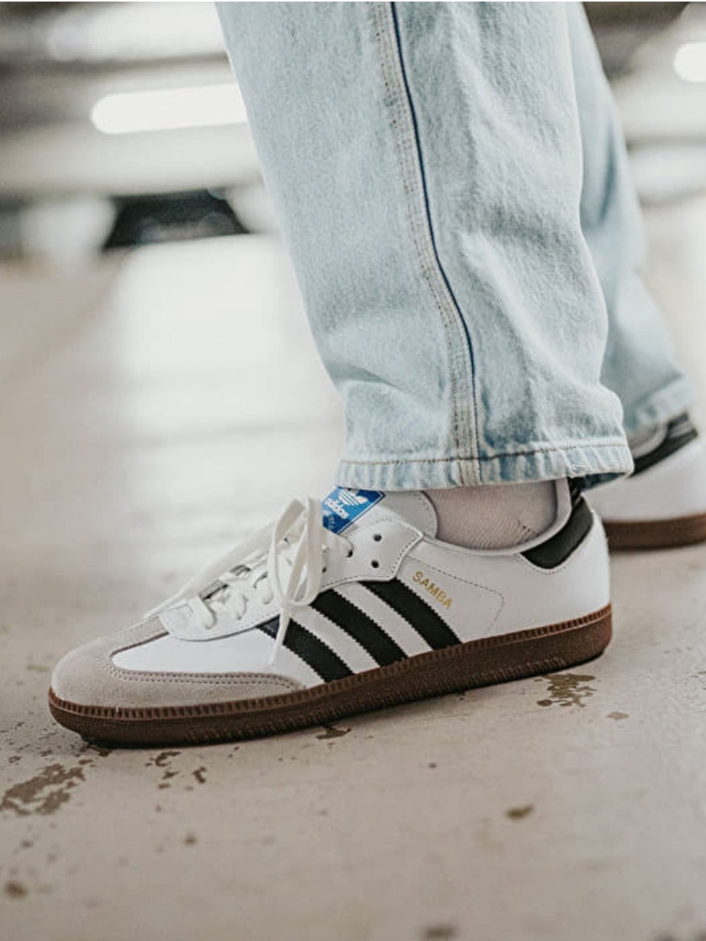 adidas Samba OG men size 7.5 o women size 8 White Black with Gum Sole